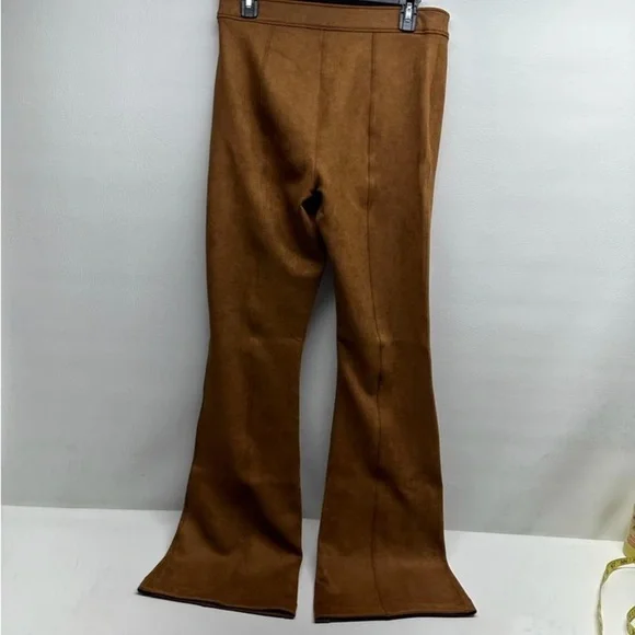 SPANX Faux Suede Flare Pants in Rich Caramel, size L, NWT - Picture 9 of 12